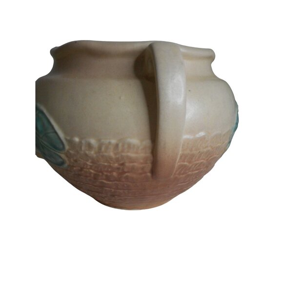 Vtg Hull Art Pottery 1940s WATER LILY Hull USA Jardinière Planter apricot walnut - Picture 2 of 7